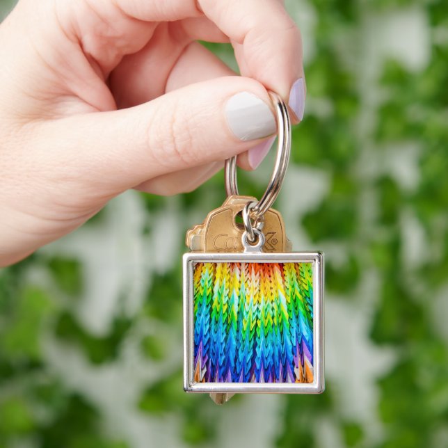 Senbazuru or one thousand origami cranes key ring (Hand)