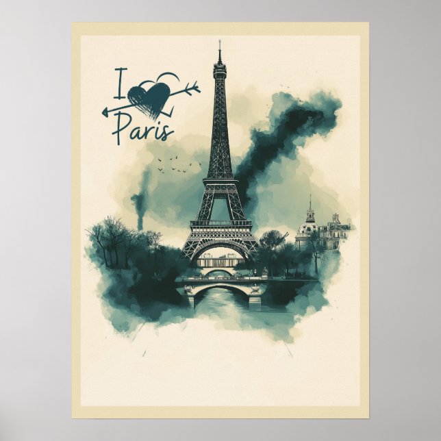 Send a Piece of Paris with You - Eiffel Tower Poster (Front)