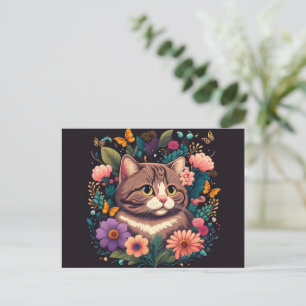 Send Cheerful Wishes with a Unique Cat Postcard