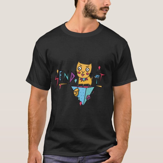 Send It Bouldering Climbing Cat for Climbers girl  T-Shirt (Front)