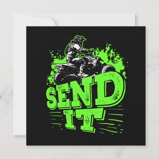 Send It Four Wheeler ATV Quad Bike Rider Invitation (Front)