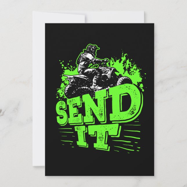 Send It Four Wheeler ATV Quad Bike Rider Invitation (Front)