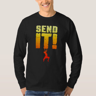 Send It Rock Climbing Bouldering Climber Boy 2 T-Shirt