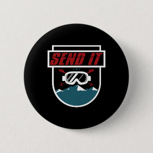 Send It T Shirt Men Women Kids Ski Goggles Snowboa 6 Cm Round Badge