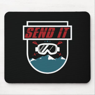 Send It T Shirt Men Women Kids Ski Goggles Snowboa Mouse Mat