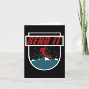 Send It T Shirt Men Women Kids Skiing Snowboarding Card
