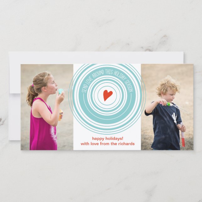 Send Love Around x2 Holiday Card (Front)