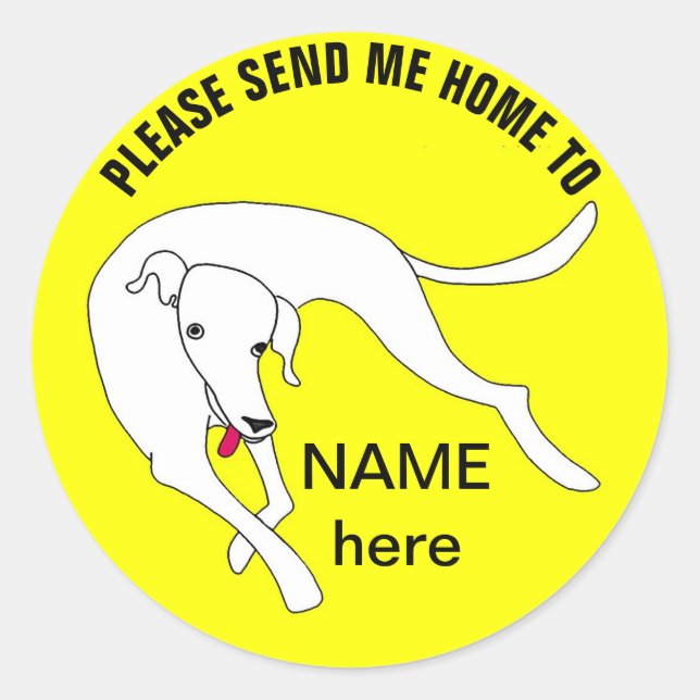 Send me home cute dog classic round sticker (Front)
