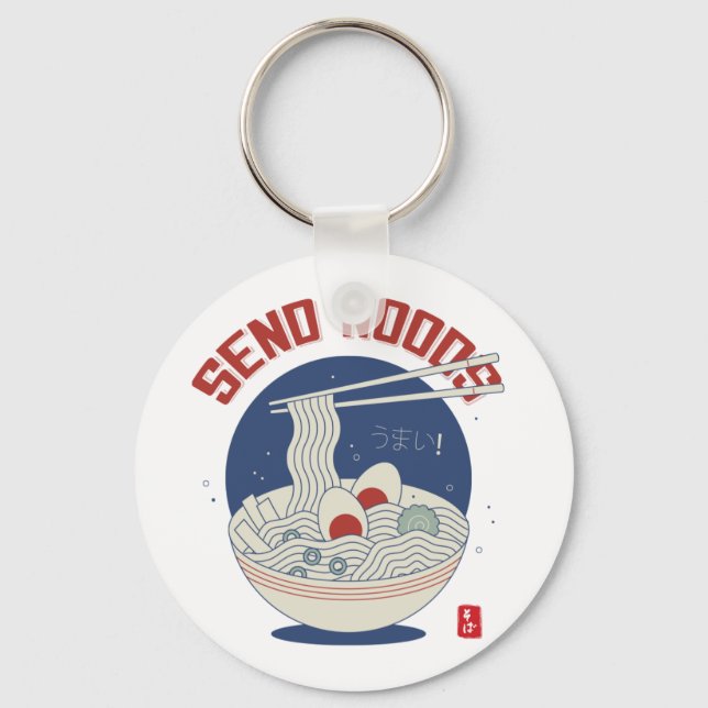 Send Noods Japanese Noodle Soup Ramen  Key Ring (Front)