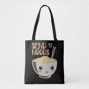 Send Noods Kawaii Ramen Bowl Miso Noodle Soup Gift Tote Bag
