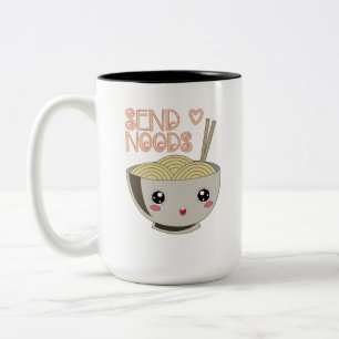 Send Noods Kawaii Ramen Bowl Miso Noodle Soup Gift Two-Tone Coffee Mug