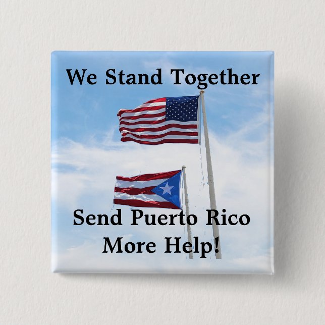 Send Puerto Rico more help Hurricane Disaster Pin (Front)