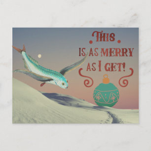 Send some holiday cheer with a splash of surrealis postcard