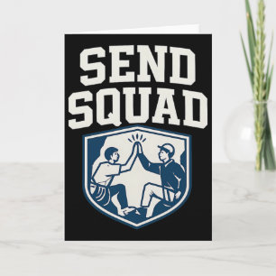 Send Squad. White Navy Team Climbing Emblem Card