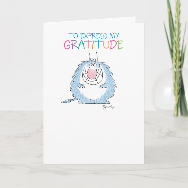 SEND THE FURRY BEAST Thank You Card (Front)