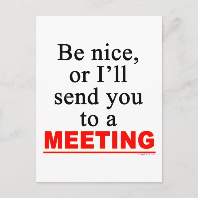 Send You To A Meeting Sarcastic Office Humour Postcard (Front)