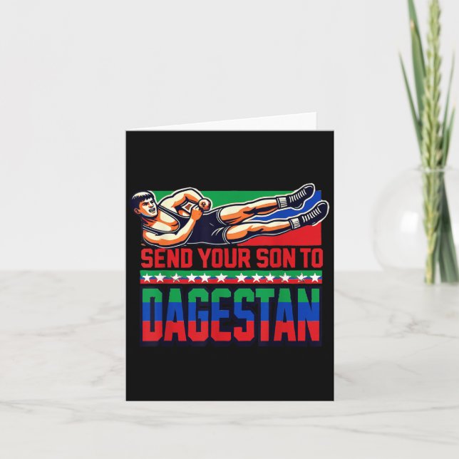 Send Your Son To Dagestan Wrestling Training Motiv Card (Front)