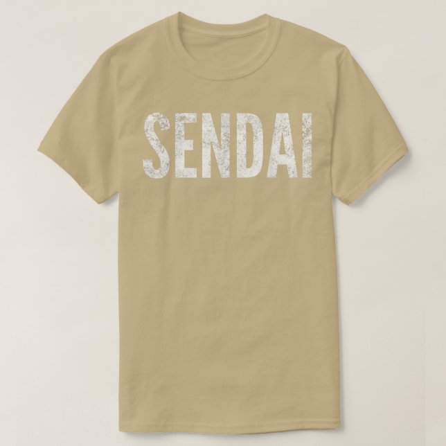 Sendai Japan Distressed Graphic T-Shirt (Design Front)