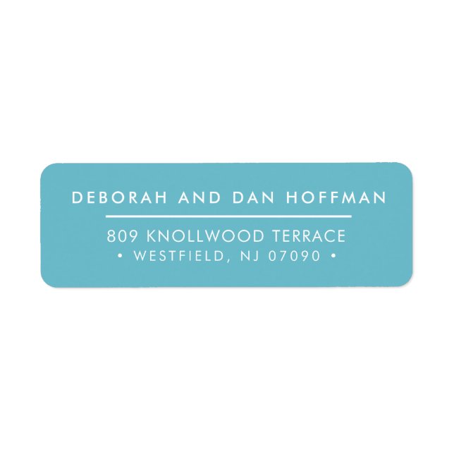 SENDER ADDRESS cute modern minimal turquoise blue (Front)