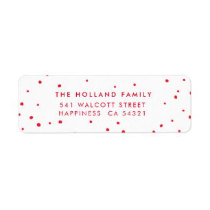 SENDER ADDRESS cute modern snow spots red