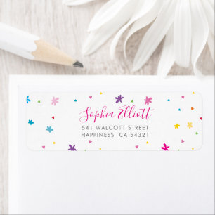 SENDER ADDRESS pretty bright colours whimsical