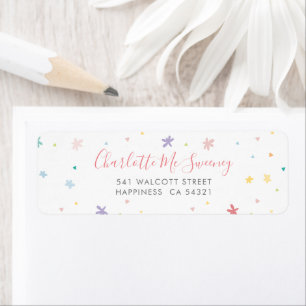 SENDER ADDRESS pretty pastel colours whimsical