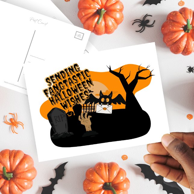 Sending Fangtastic Halloween Wishes  Postcard (Creator Uploaded)