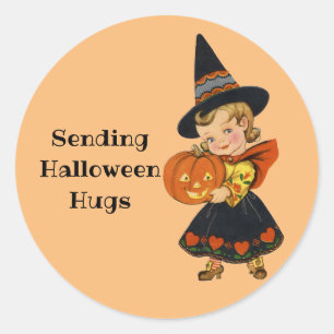 Sending Halloween Hugs Classic Round Sticker