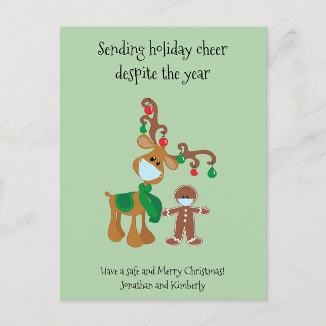 Sending Holiday Cheer Reindeer Face Mask  2021 (Front)