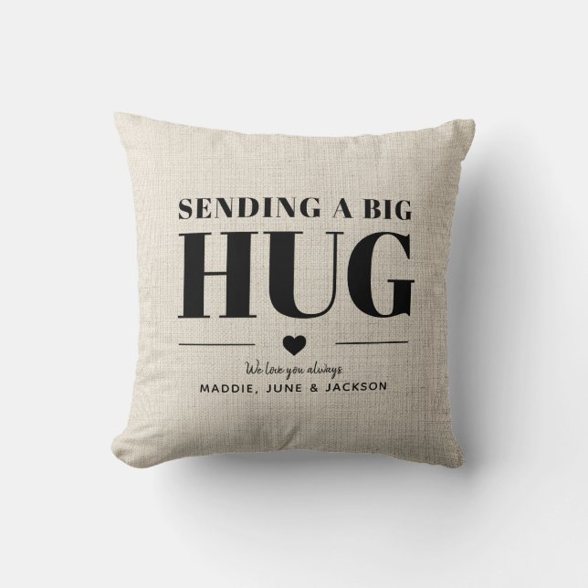 Sending Hug Custom Name Modern Chic Mother's Day Cushion (Front)