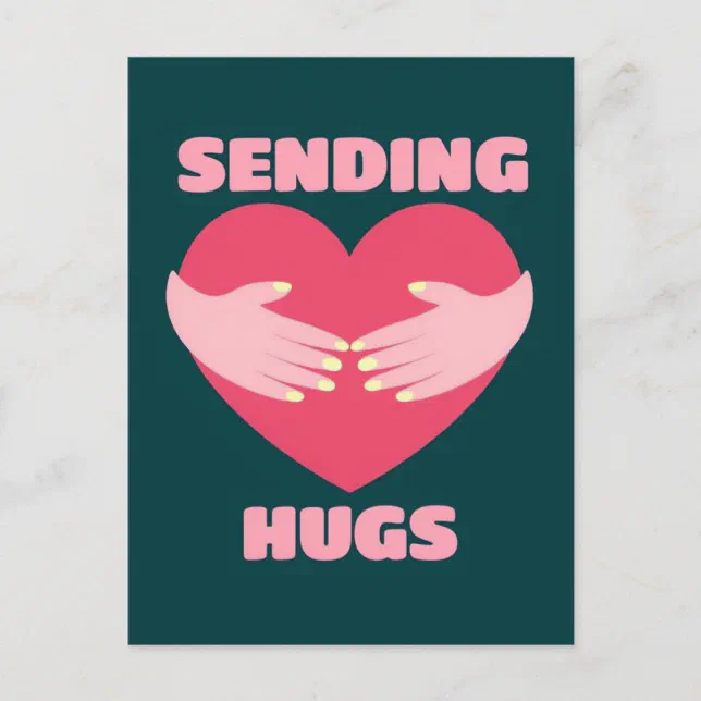 Hug Heart Sticker Sending Hugs Heart Illustration with Hands Sticker Postcard | Zazzle