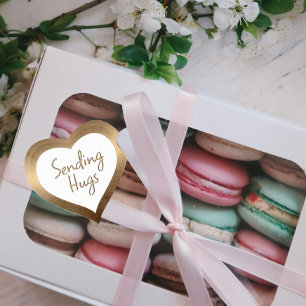 Sending Hugs Iridescent Bronze Heart  Sticker