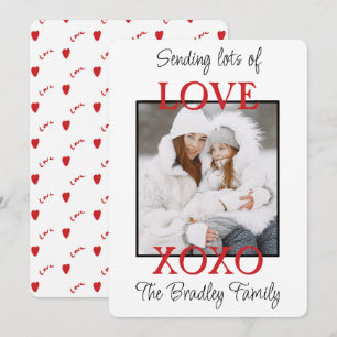 Sending lots of Love Xoxo Custom Portrait Holiday Card