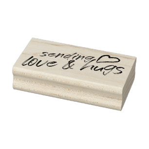 Sending Love and hugs Rubber Stamp