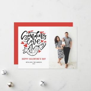 Sending Love Calligraphy Valentine's Day Photo Holiday Card