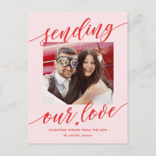 Sending Love Editable Colour Valentine's Postcard