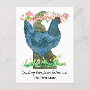 Sending Love From Delaware Peach Blossom  Flower  Postcard