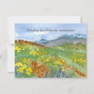 Sending Love from Mountains Thinking of You Desert Postcard