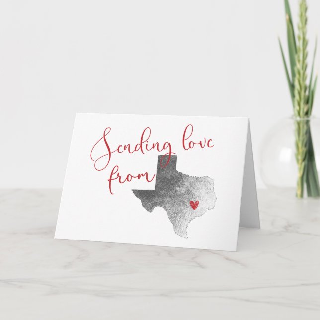 Sending Love From Texas - Valentine's Day Holiday Card (Front)