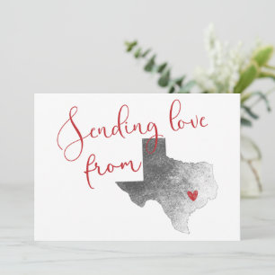 Sending Love From Texas - Valentine's Day Holiday Card