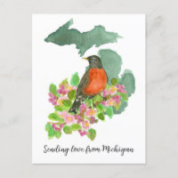 Sending Love Michigan American Robin Flowers