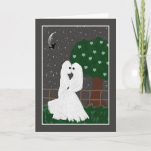 Sending Love on Halloween Card Ghosts Kissing