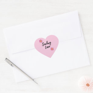 Sending Love Pink Heart Stickers
