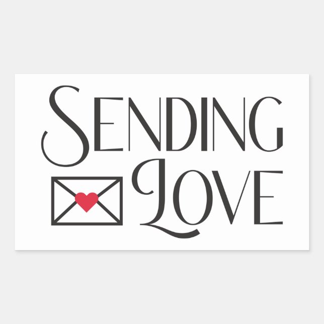 Sending Love Rectangular Sticker (Front)