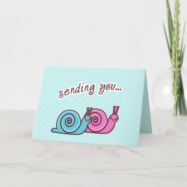 SENDING LOVE SPEEDO & SPAGO THE SNAILS CARD (Front)
