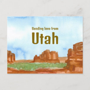 Sending Love Utah Red Rocks Southwest Desert Postcard