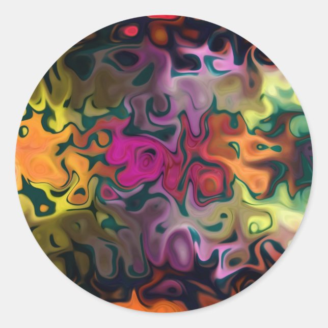 Sending Luck Abstract Classic Round Sticker (Front)