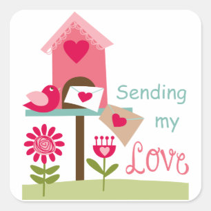 Sending My Love Square Sticker