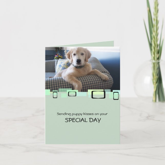 Sending Puppy Kisses On Your Special Day Card (Front)