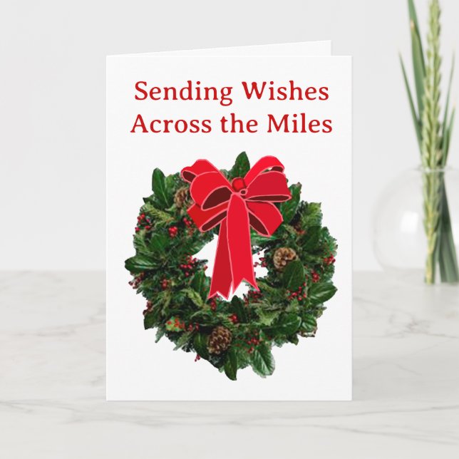 Sending Wishes Across the Miles Greeting Card (Front)